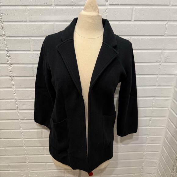 Quince NWT Organic Cotton Knit Blazer Sweater Cardigan Black XS - Picture 9 of 16